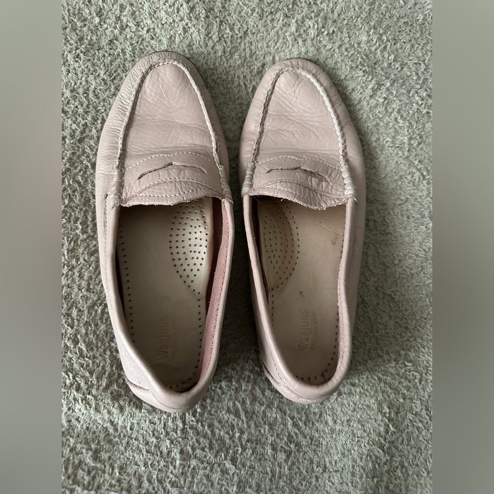 G.H. Bass Weejuns Soft Blush Pink Leather Penny  classic Loafers - Size 9M - Picture 2 of 11